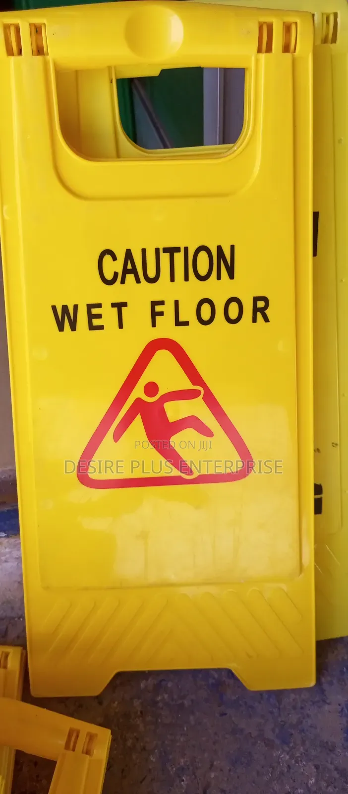 Caution Sign for Wet Floor Cleaning Progress