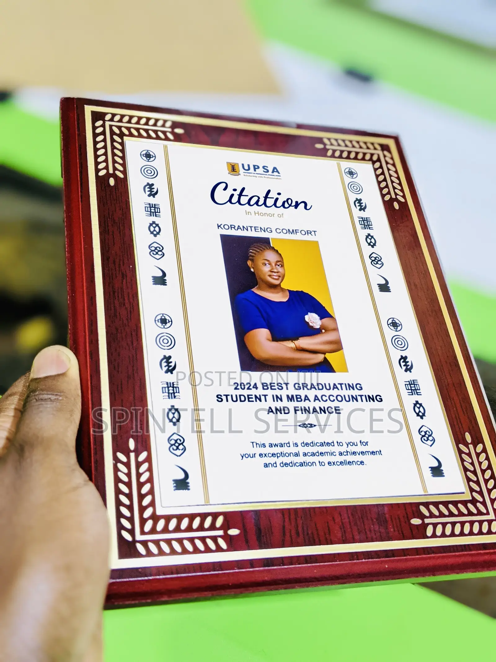 A5 Plus Wooden Award Plaque
