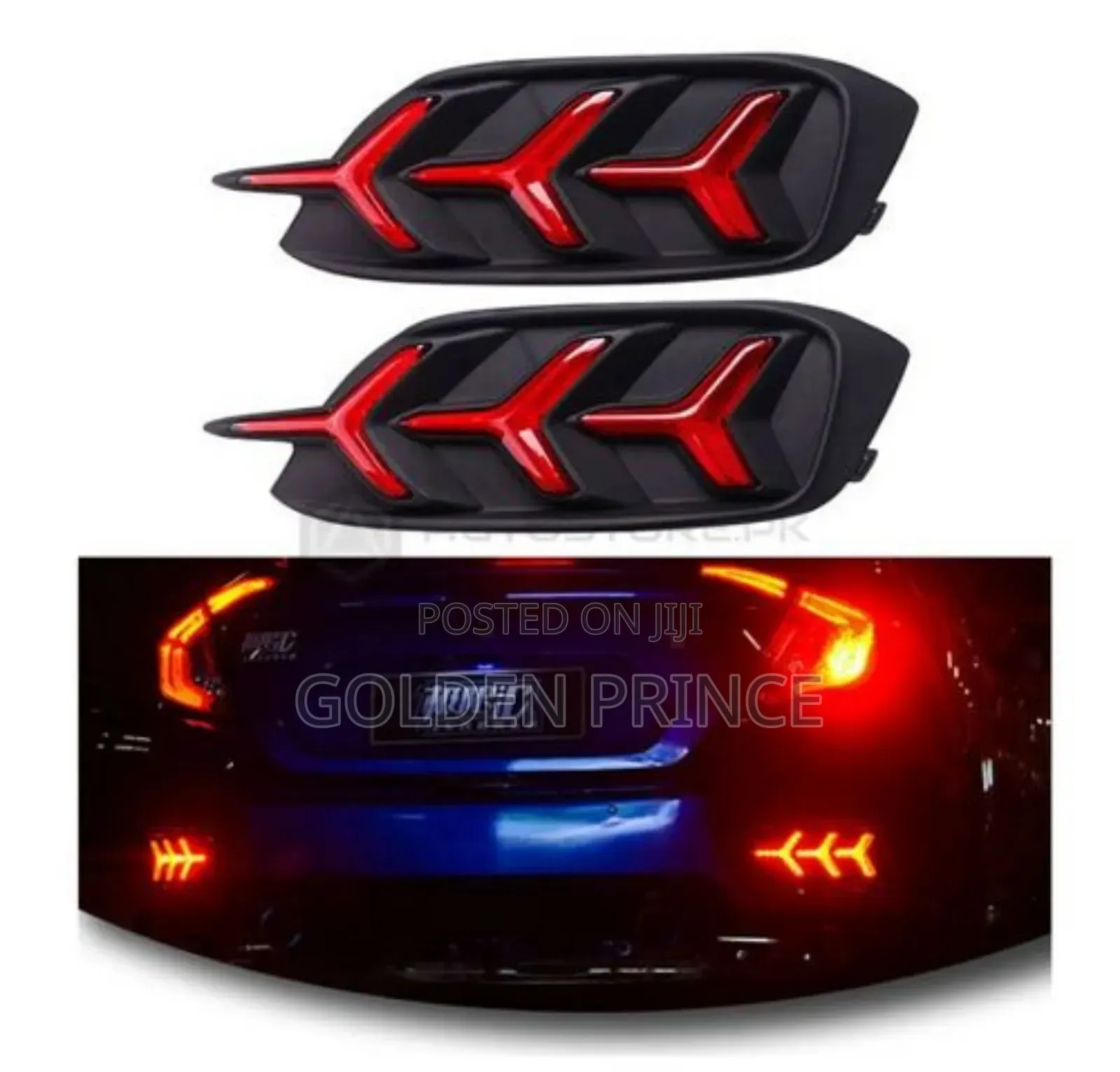 Civic 2016-2022 Back Bumper Reflector (Lines/Arrows) 2pcs