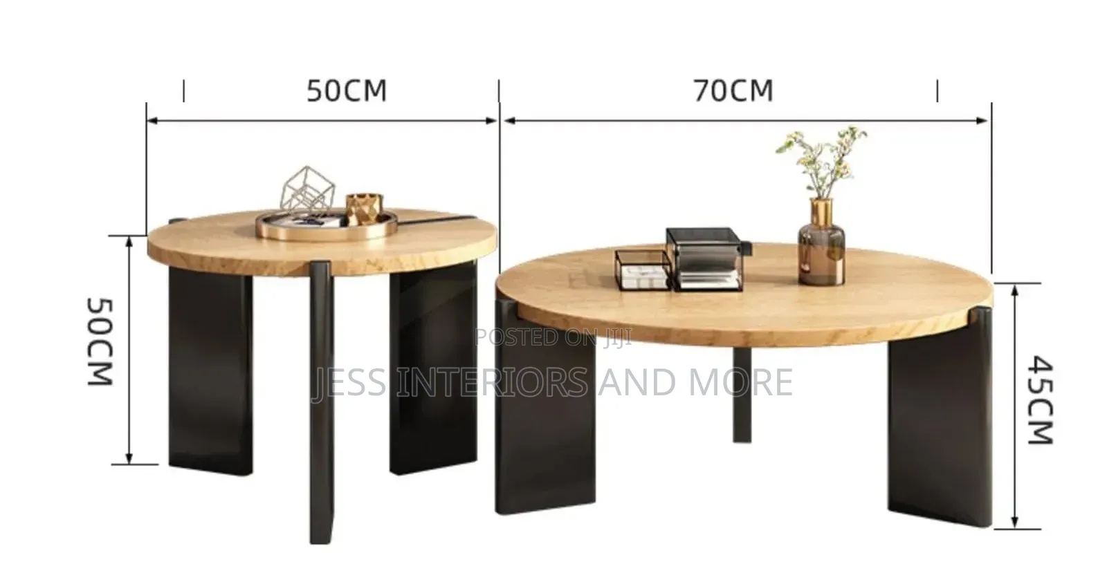 Solid Wood Center Table Set