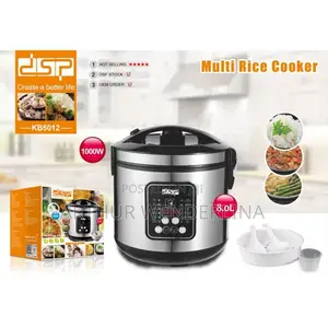 DSP 8litre Multi-Functional Rice Cooker Steamer Pan,Silver