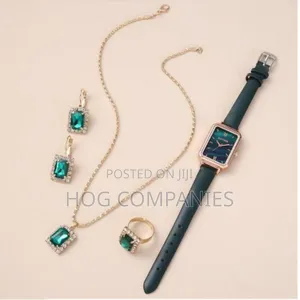 Ladies Jewelry Watch Necklace Ring Valentine Gift Set -Fast Delivery