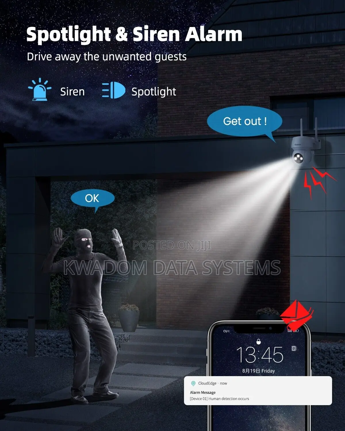 Wireless Security PTZ Camera Outdoor 1080P IP Pan