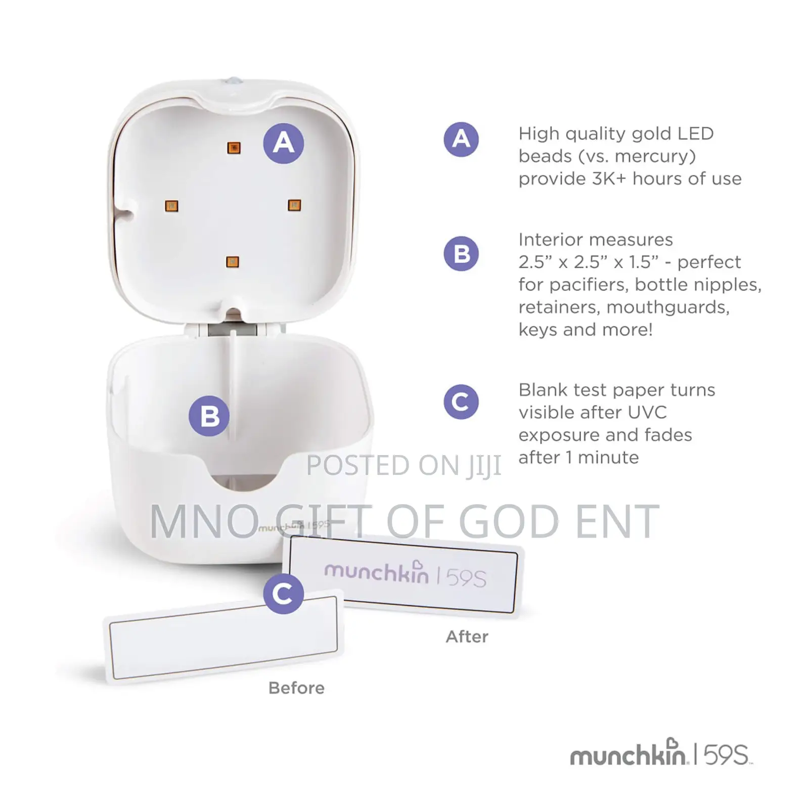 Munchkin Portable UV Sterilizer Sanitizer Eliminates 99.99%