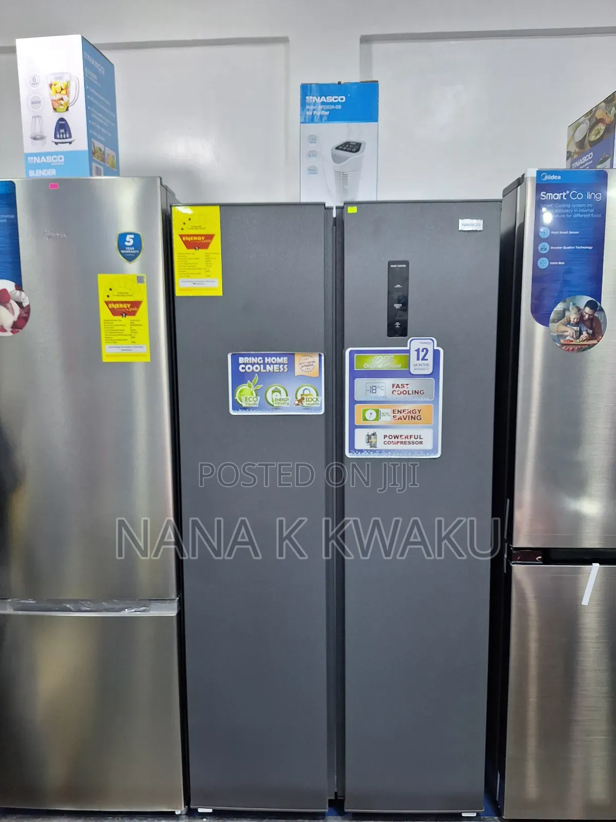 *Side by Side Nasco_fridge With Freezer