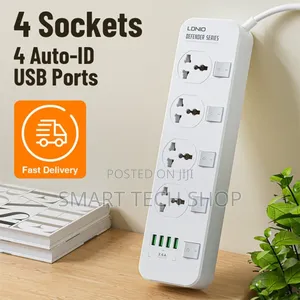 Ldnio Surge Protector 4 Outlets Power Strip With 4 Usb 2m