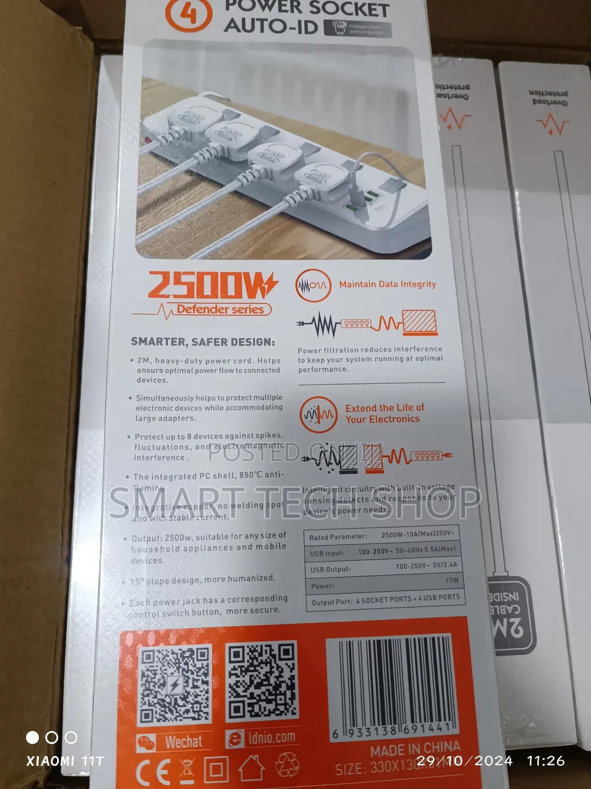 Ldnio Surge Protector 4 Outlets Power Strip With 4 Usb 2m