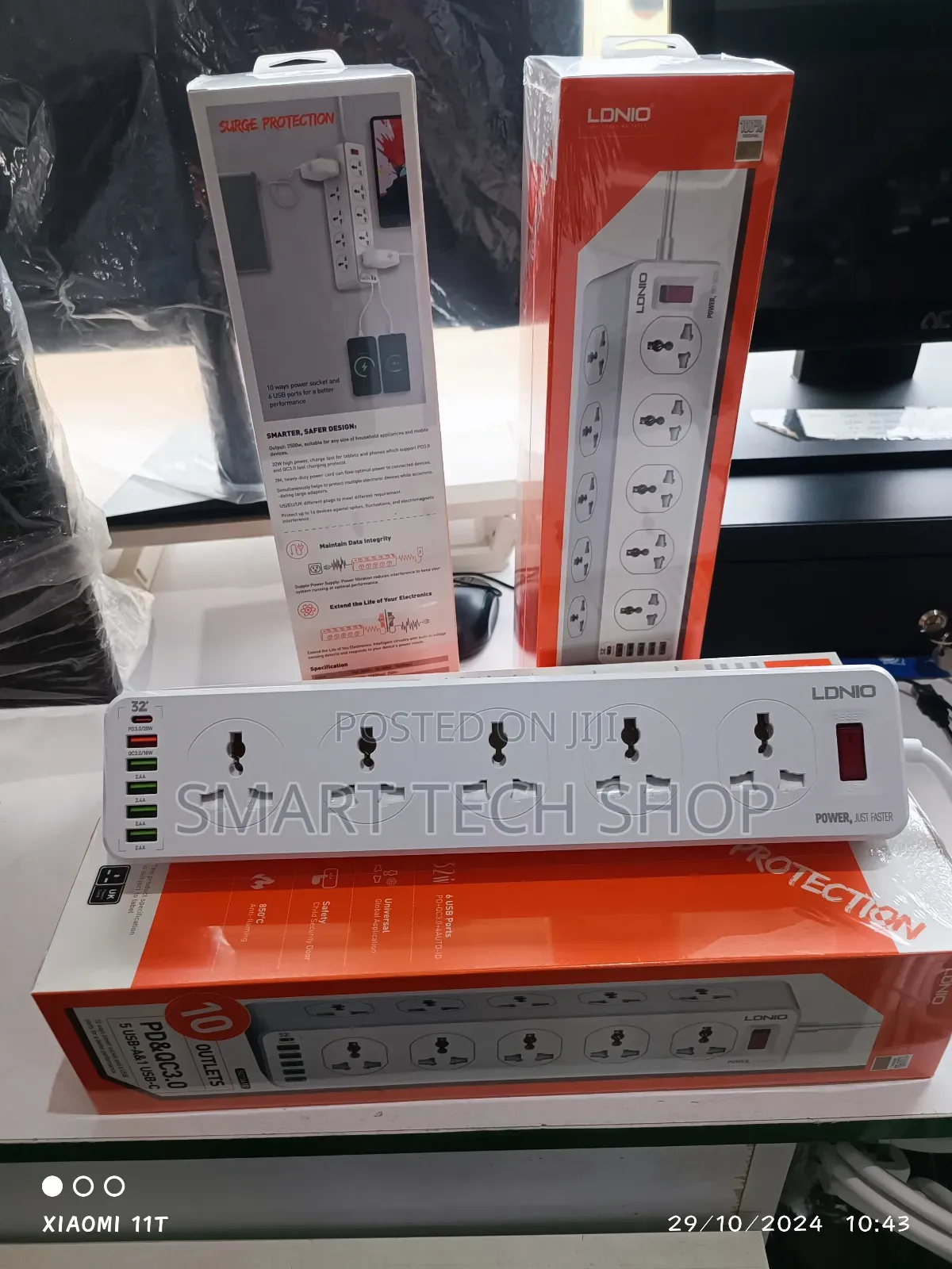 LDNIO Extension Power Socket Strip With 10 Sockets 6 Type-c