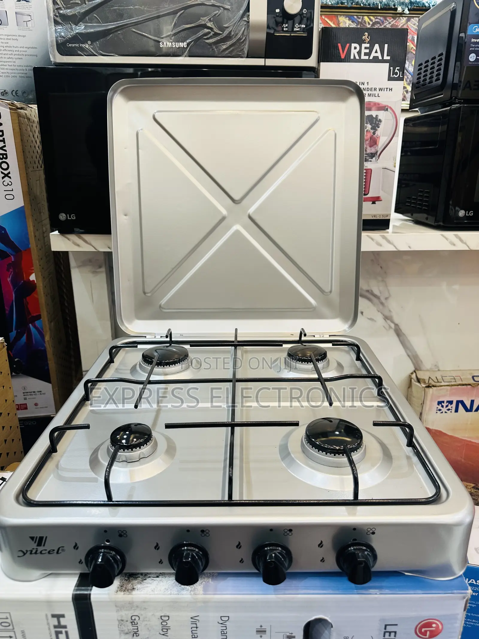 Easy Set Up Table Top Fridge Yucel 4burner Gas Cooker