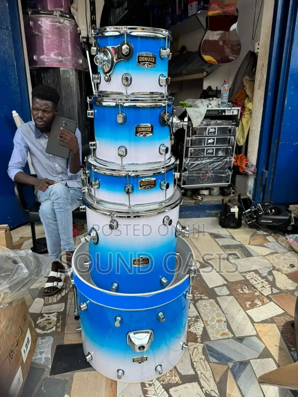Yamaha Gigmaker 5-Piece Shell Pack Drum Blue Ice Glitter