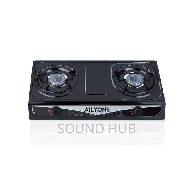 AILYONS Stainless Steel Doub Gas Burner - Black