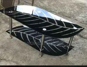 Leaf Design Glasses Center Table.