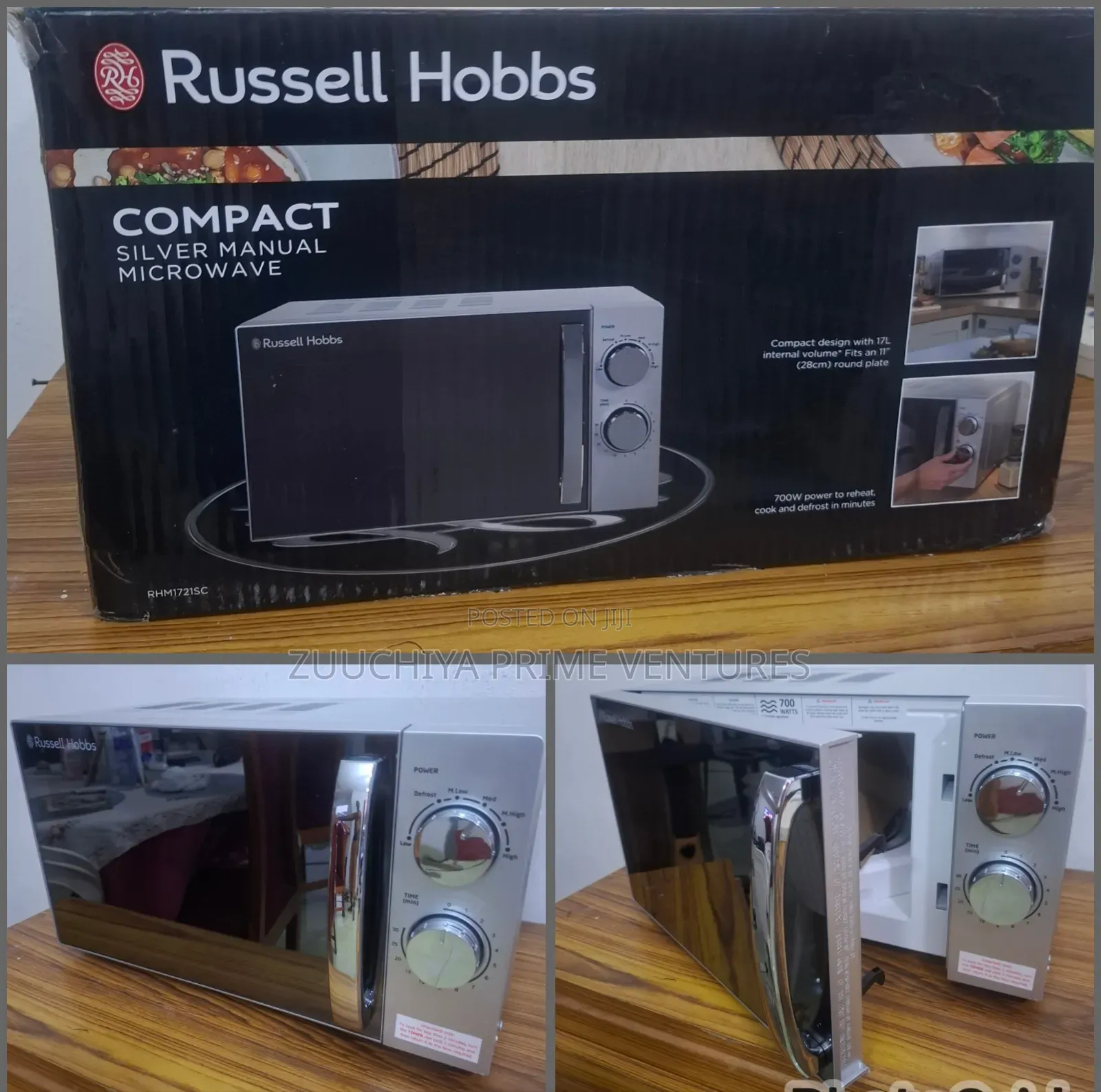 17.L Russell Hobbs Compact Silver Microwave From Uk
