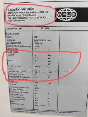 New 80/88kva Perkins Generator 2 Year Warranty