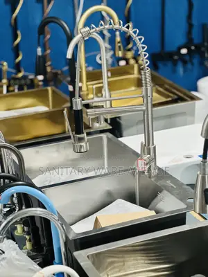 Complete Kitchen Sink + Pull Out Tap - Quality Silver Sink