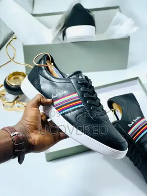 Paul Smith Black and Coloured Strip Sneaker