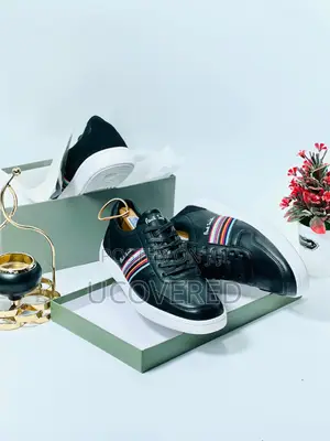 Paul Smith Black and Coloured Strip Sneaker