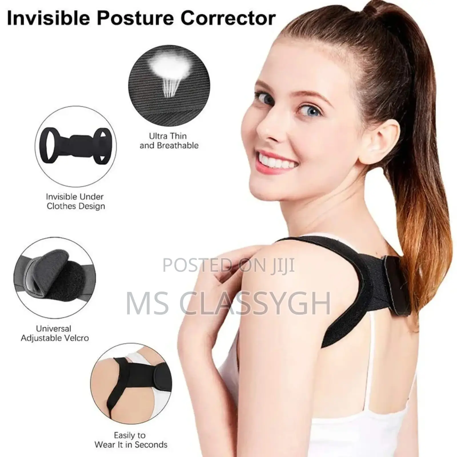 Back Posture Corrector Belt Adjustable Shoulder Neck Spine