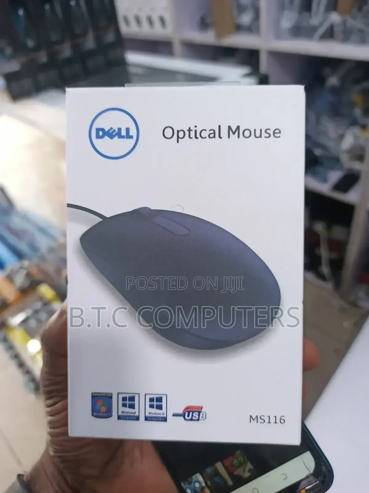 MS116 Optical Mouse Original Dell Wired Mouse