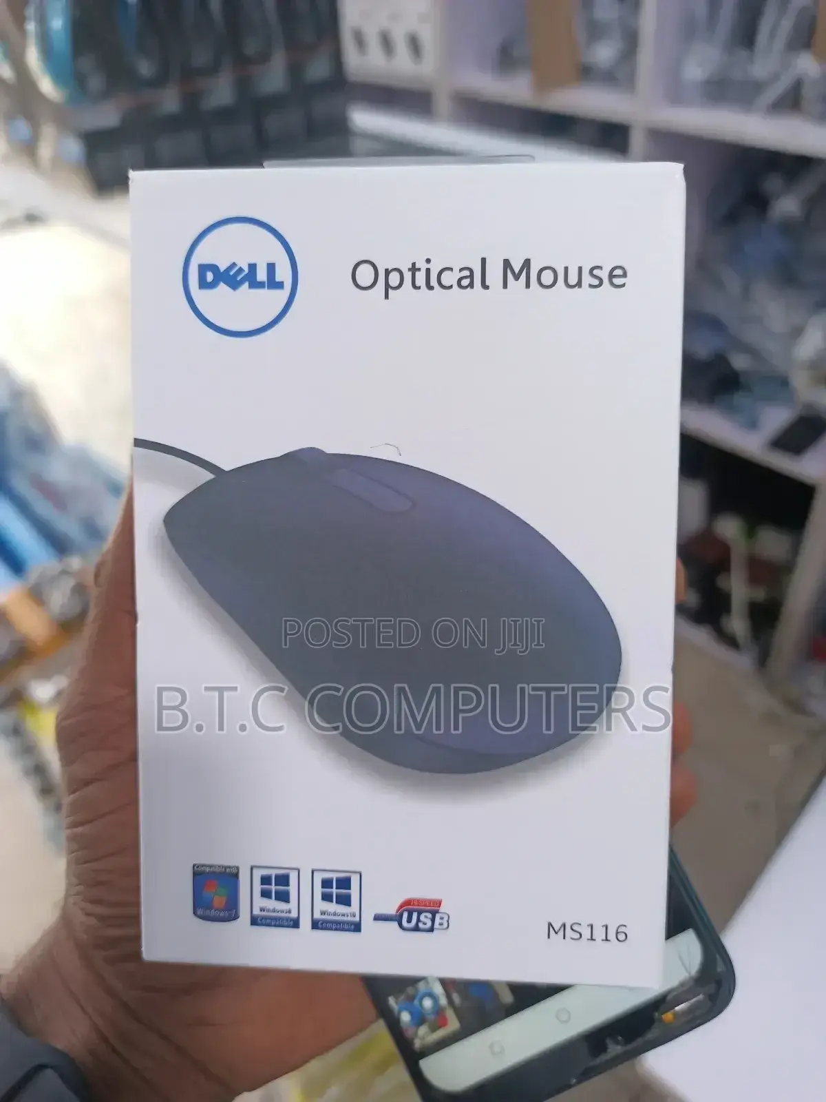 MS116 Optical Mouse Original Dell Wired Mouse