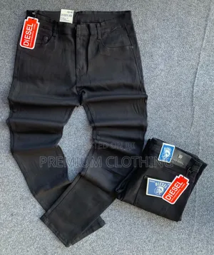 Plain Black Colour Jeans Trousers for Men