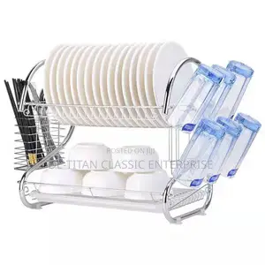 Durable Dourable Layer Dish/Plate Rack - Silver
