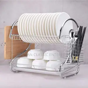 Durable Dourable Layer Dish/Plate Rack - Silver