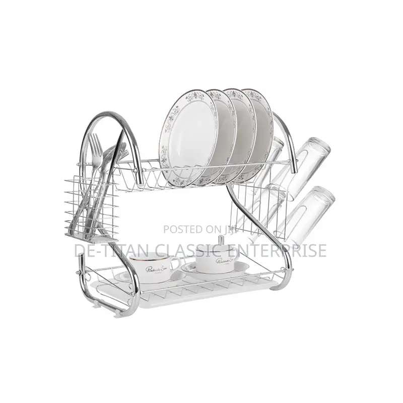 Durable Dourable Layer Dish/Plate Rack - Silver