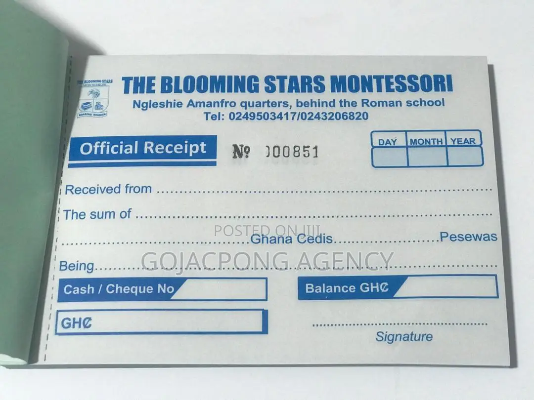 Receipt, Invoice, Waybill, Day Books, Cash Deposit Slip Etc