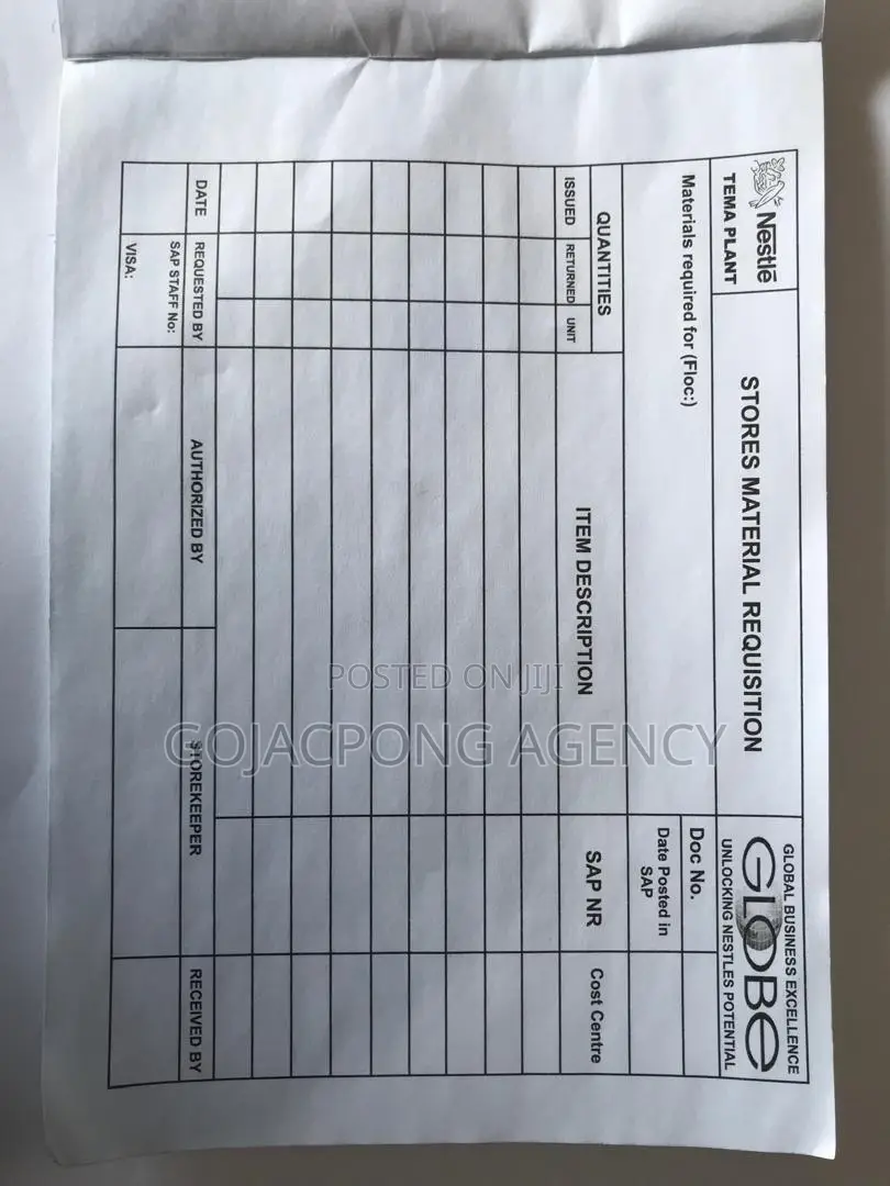Receipt, Invoice, Waybill, Day Books, Cash Deposit Slip Etc