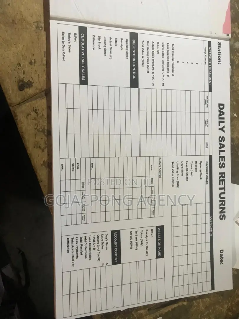 Receipt, Invoice, Waybill, Day Books, Cash Deposit Slip Etc