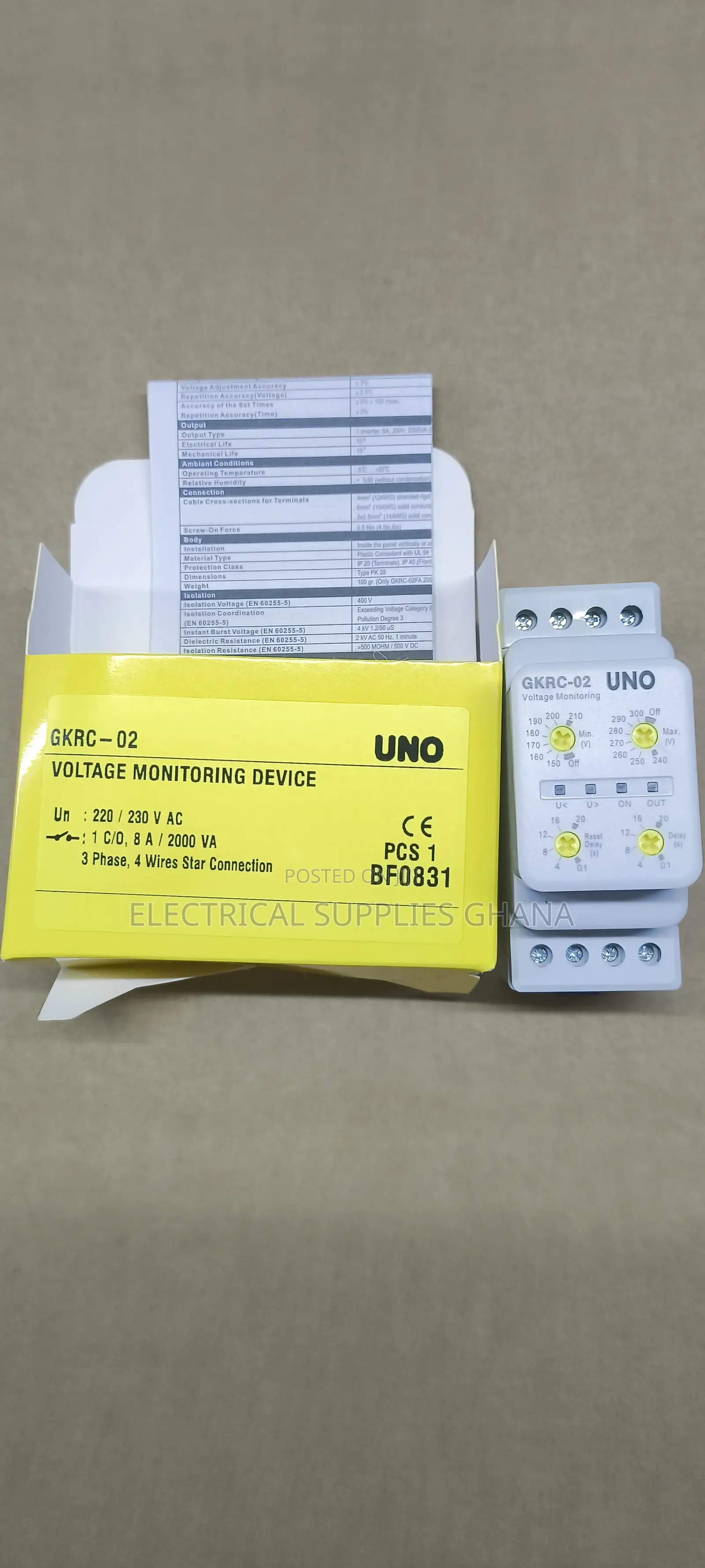 Voltage Monitoring Relay for Over/Under Voltage Protection