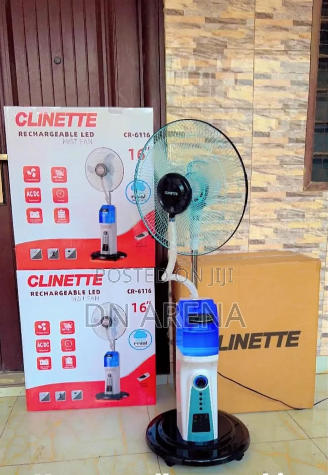 Clinette 16 Inches Rechargable Mist Fan