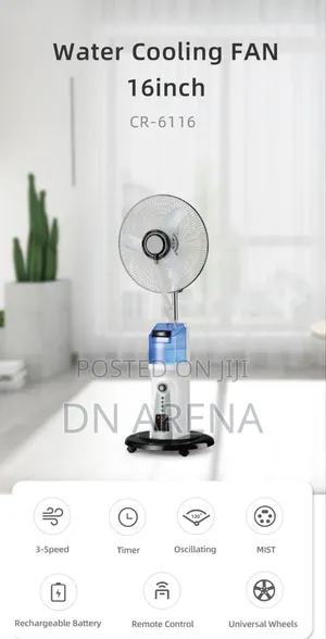 Clinette 16 Inches Rechargable Mist Fan