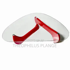 Glass Center Table With White Legs, Modern Living Room Table