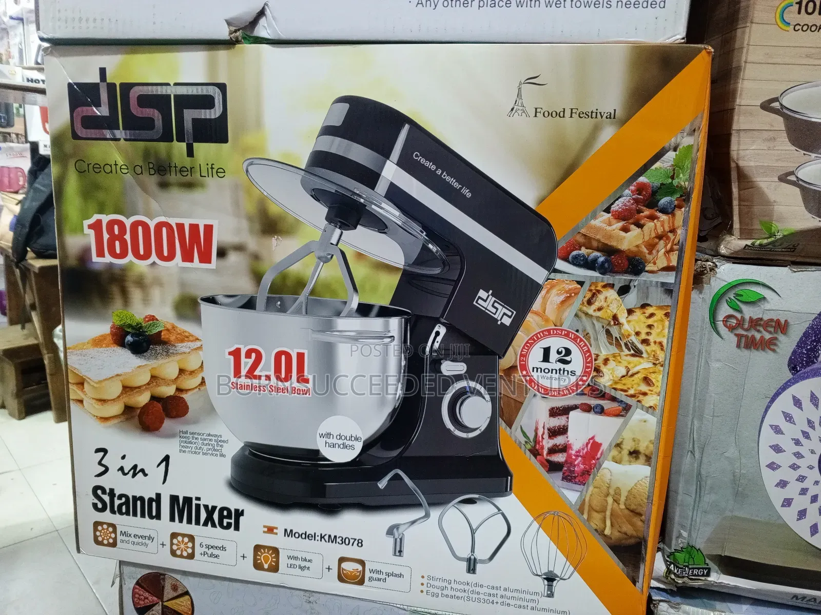New 1800watts 3 in 1 Stand Mixer 12 Litre