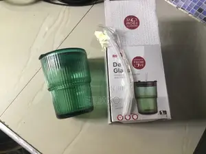 Glass Cup With Cover With Glass Straw