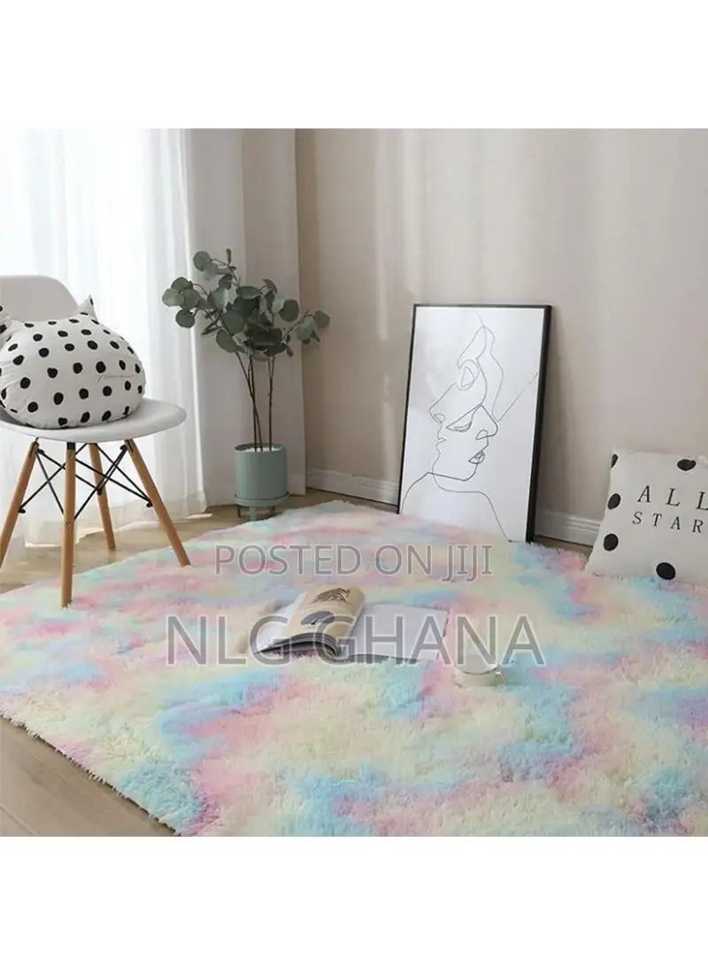 (L80 X W160 X H4)Cm Home Indoor Floor Tie Dyed Carpet - Wine