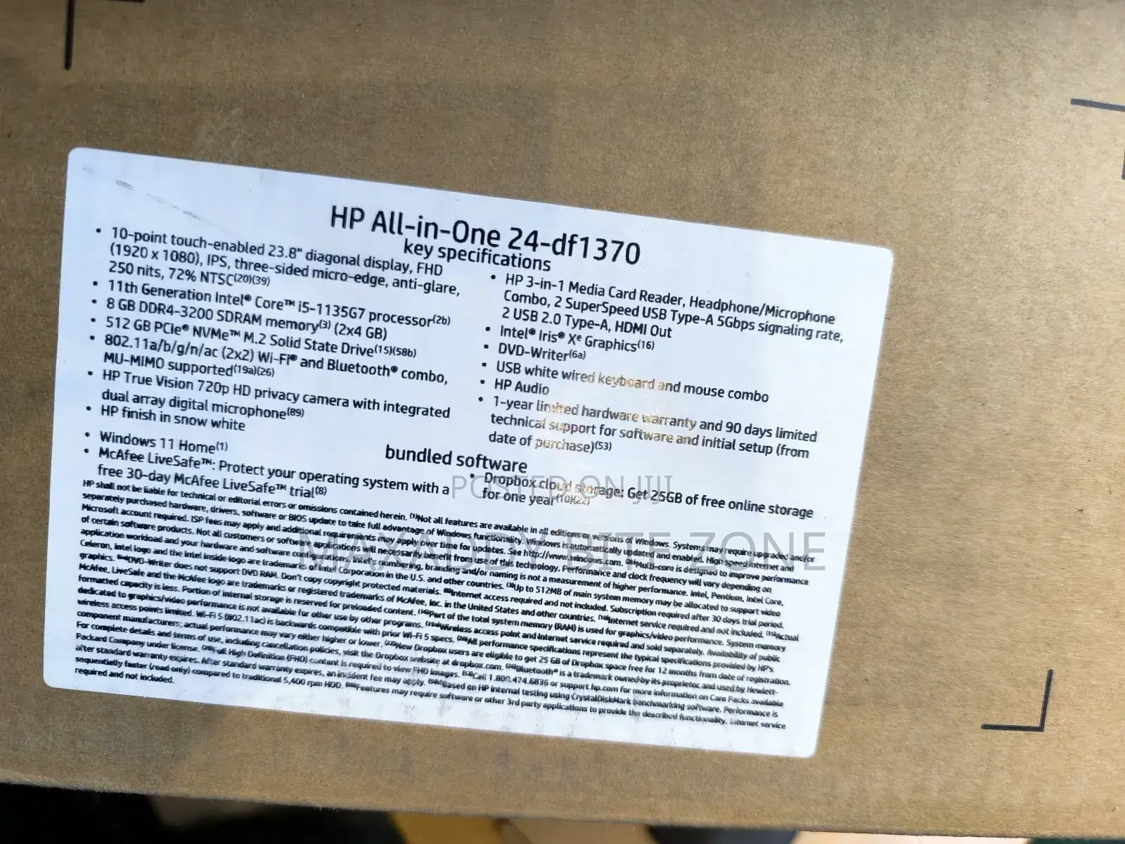 New Desktop Computer HP AiO 24 8GB Intel Core i5 SSD 512GB