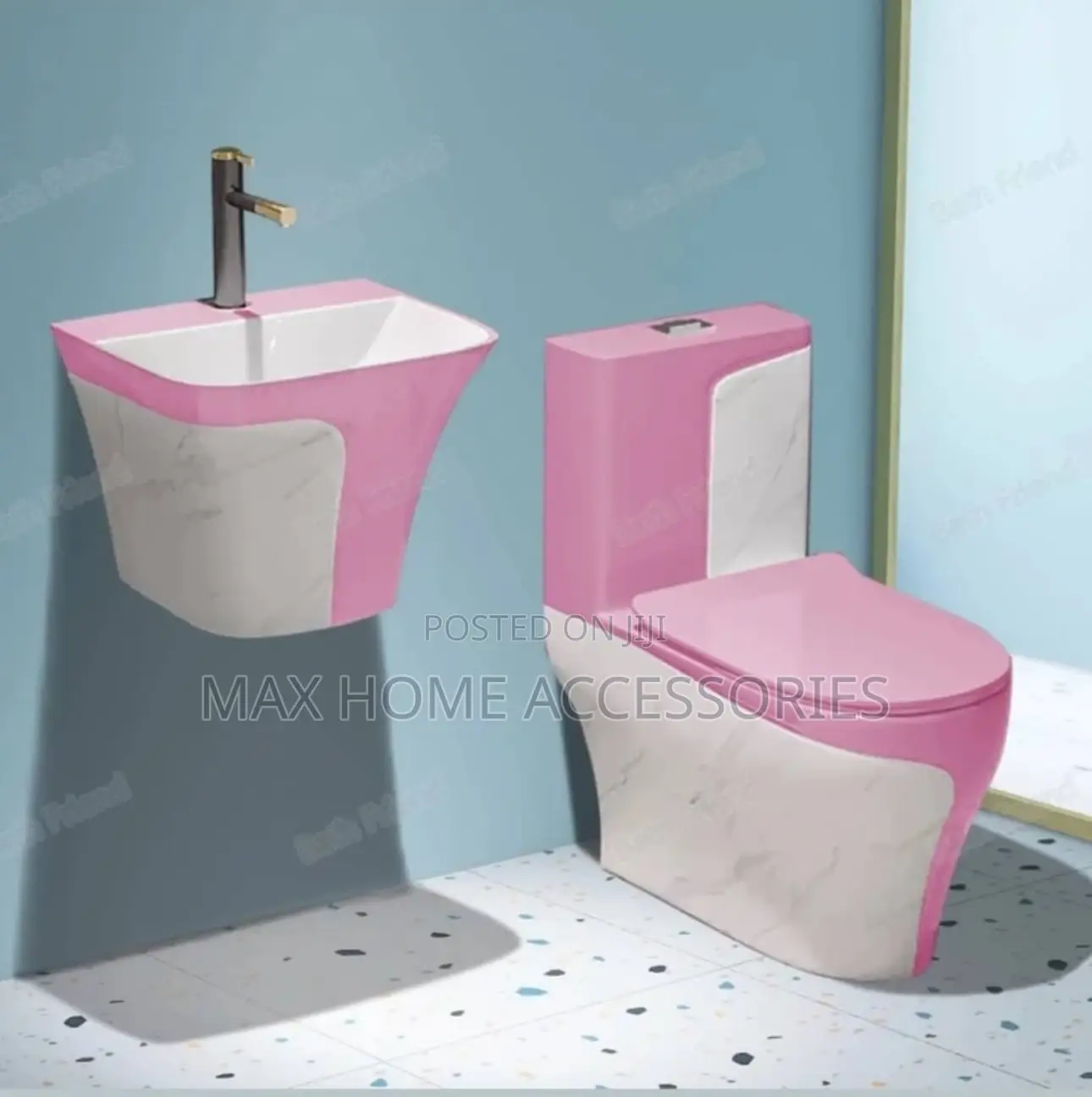 Pink Water Closet And Basin