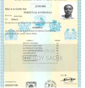 Genuine Wassce Certificate PDF Creation
