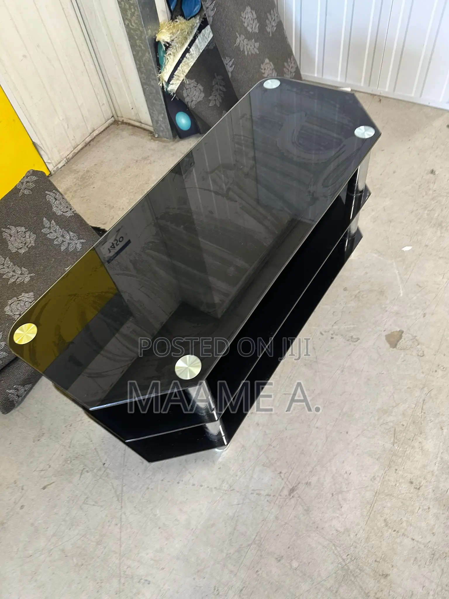 Black Glass Chrome Centre Table
