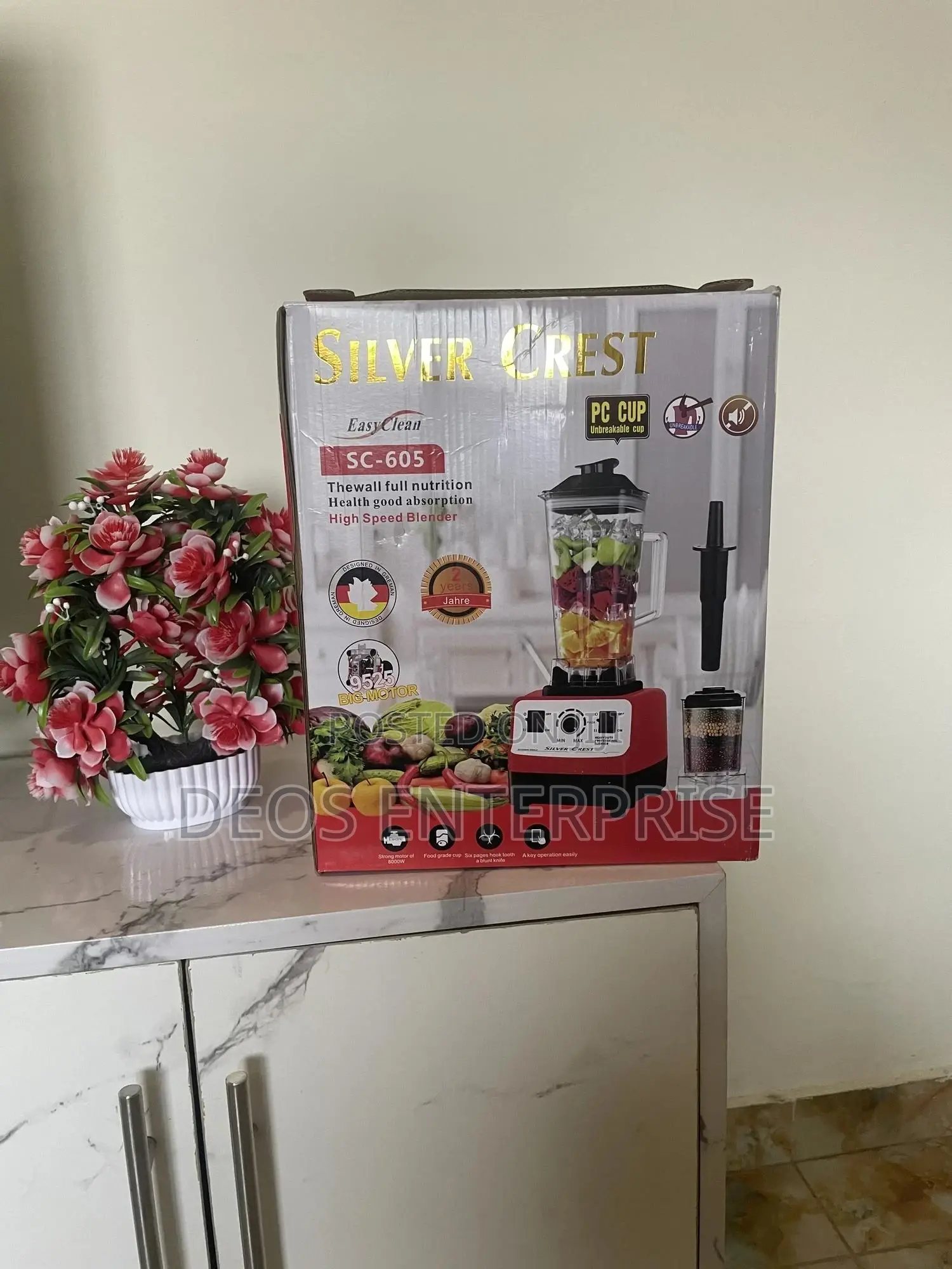 Electrical Super Large 2 In 1 Silver Crest Blender