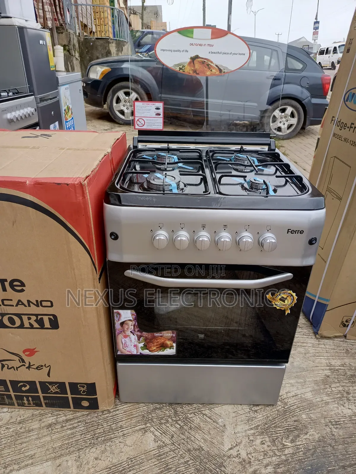 Ferre 60*60 4burner Oven and Grill Automatic Gas Cooker
