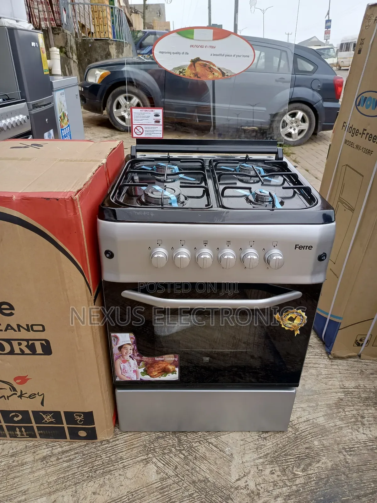 Ferre 60*60 4burner Oven and Grill Automatic Gas Cooker