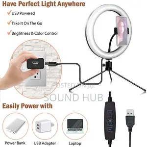8'' Ring Light Phone Tripod Stand LED Light Selfie