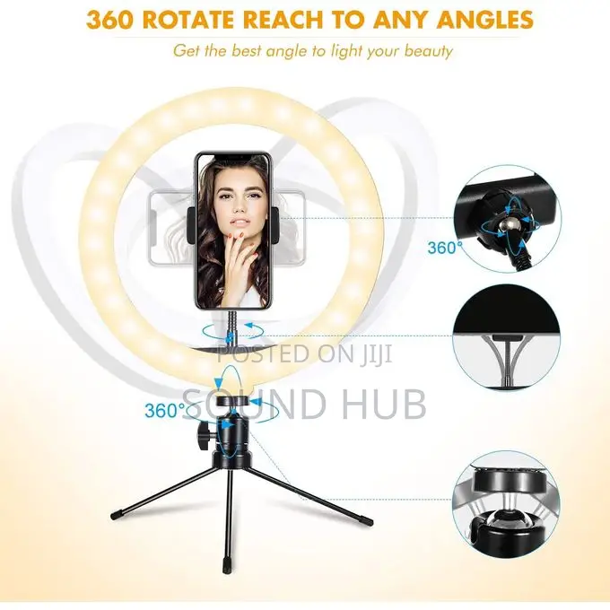 8'' Ring Light Phone Tripod Stand LED Light Selfie