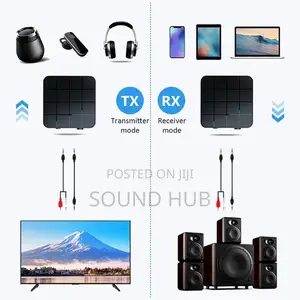 2 in 1 Tv Computer Bluetooth Transmitter Receiver - Black