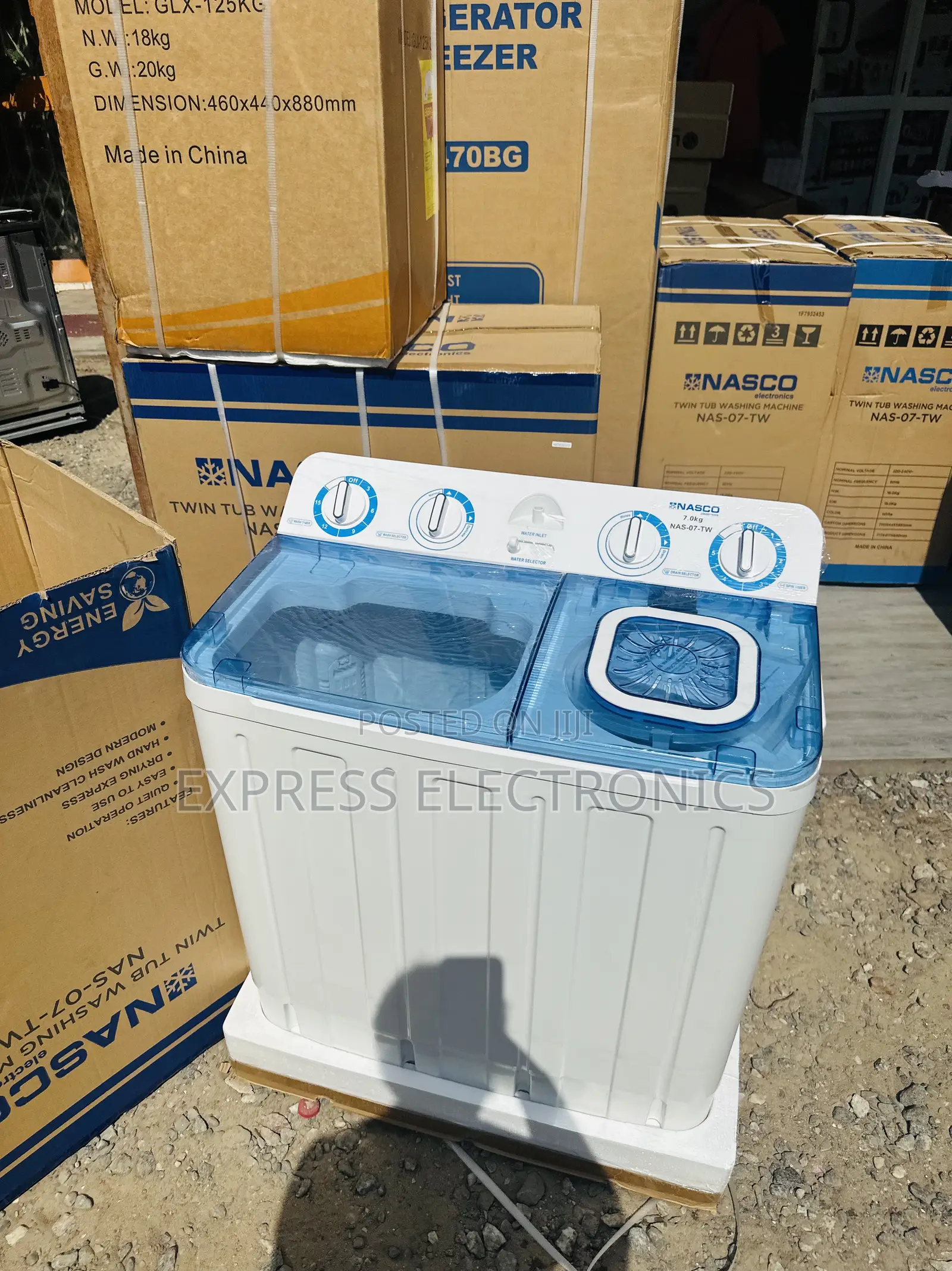 Powerful Sleek Design White Twintub —-(7kg) Nasco