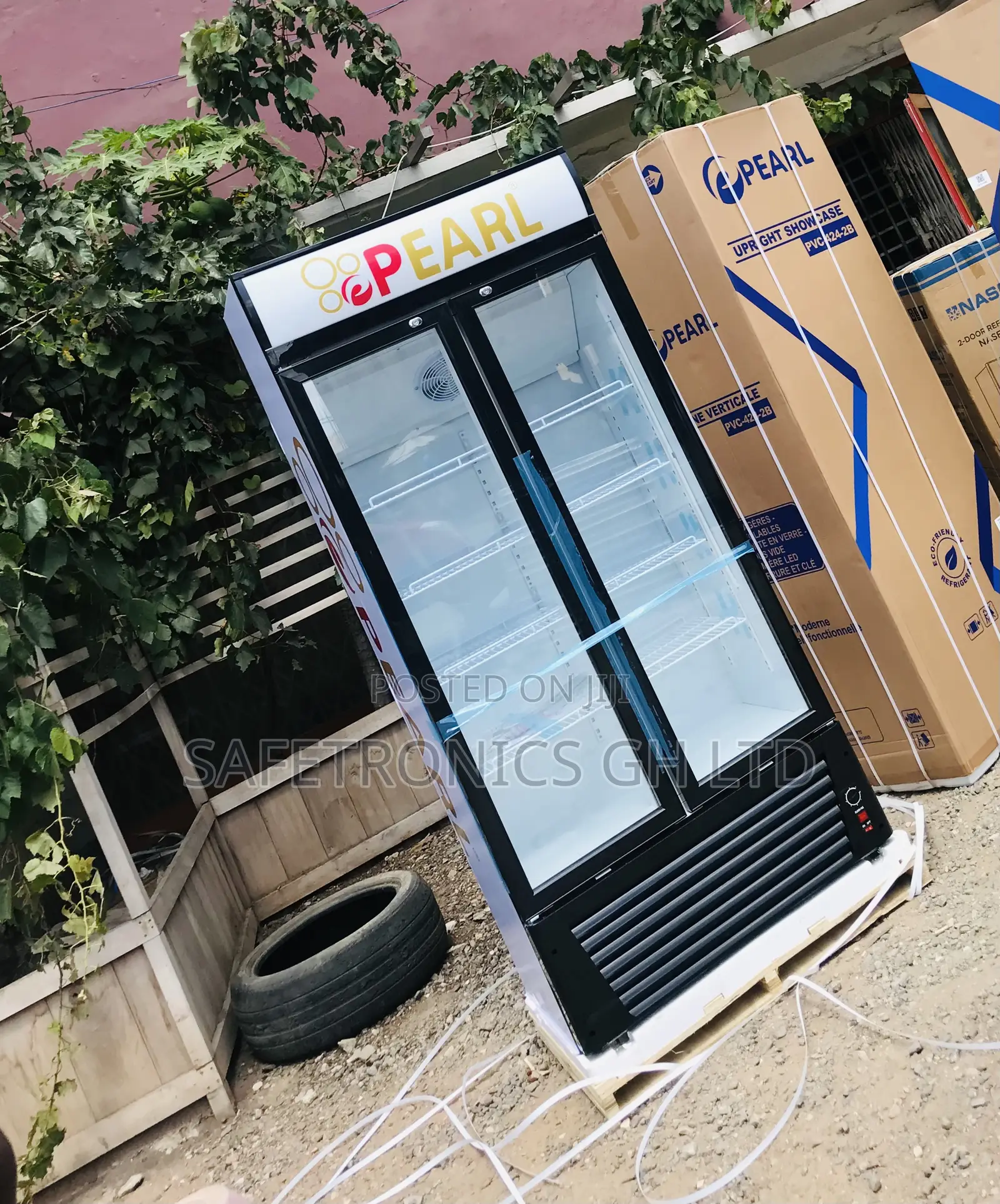 Adorable Pearl Glass Display PVC-622 Doubledoor Fridge 